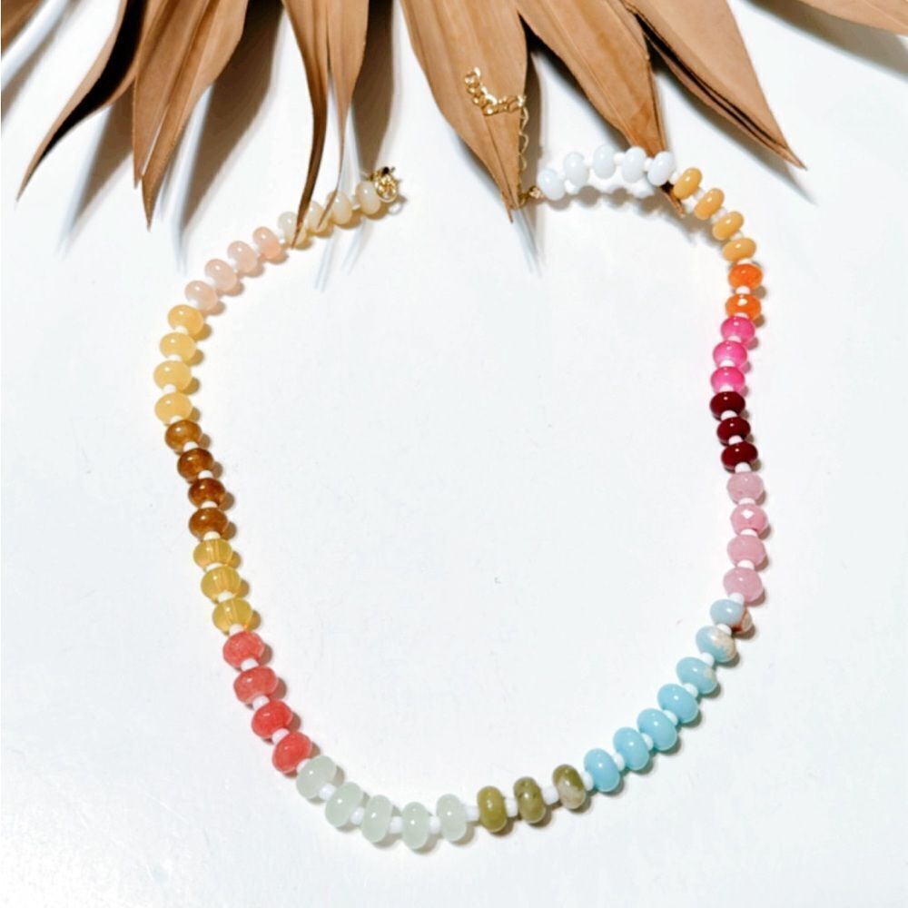Bohemian rainbow necklace #1195 - Picture 2 of 7
